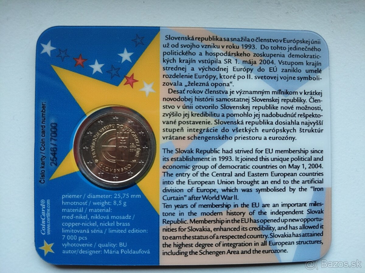Slovensko karta 2 euro - 2