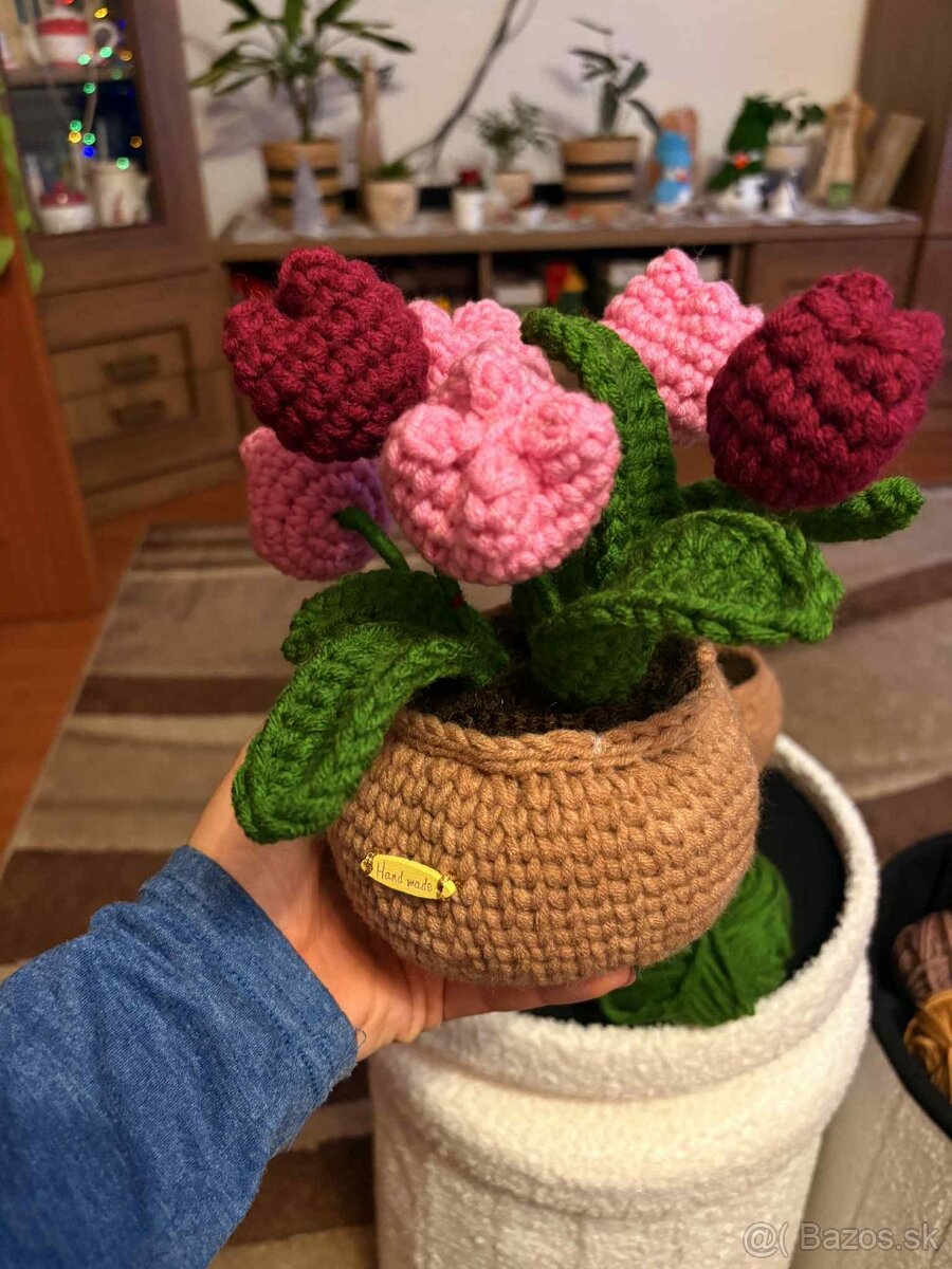 Ručne háčkované kvety, košíčky a dekorácie 🌹🌷🧶🧵 - 2