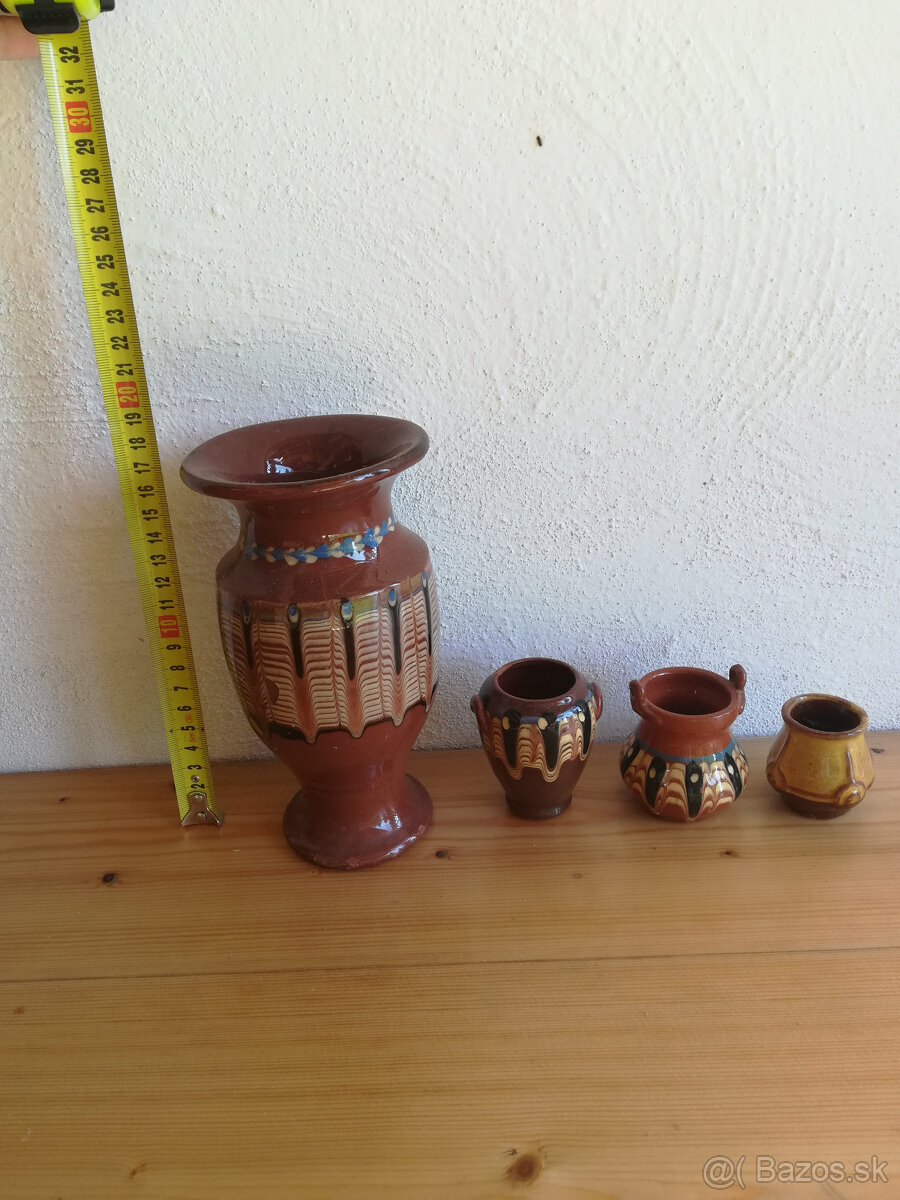 bulharska keramika vaza, miska, tanier - 2
