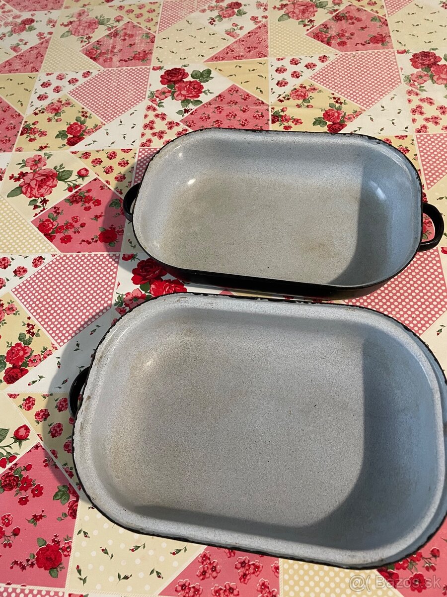 Retro malý smaltovaný pekáč - 2