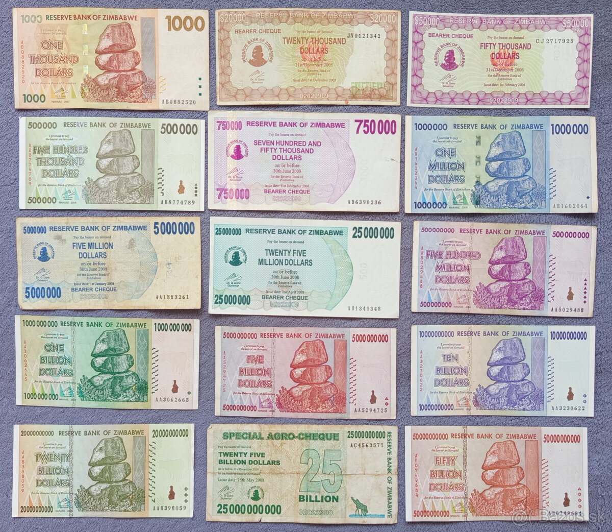 Bankovky Zimbabwe UNC aj v obehovom stave - 2