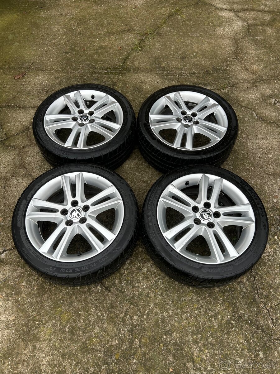 5x100 R16 Skoda + letne pneumatiky - 2