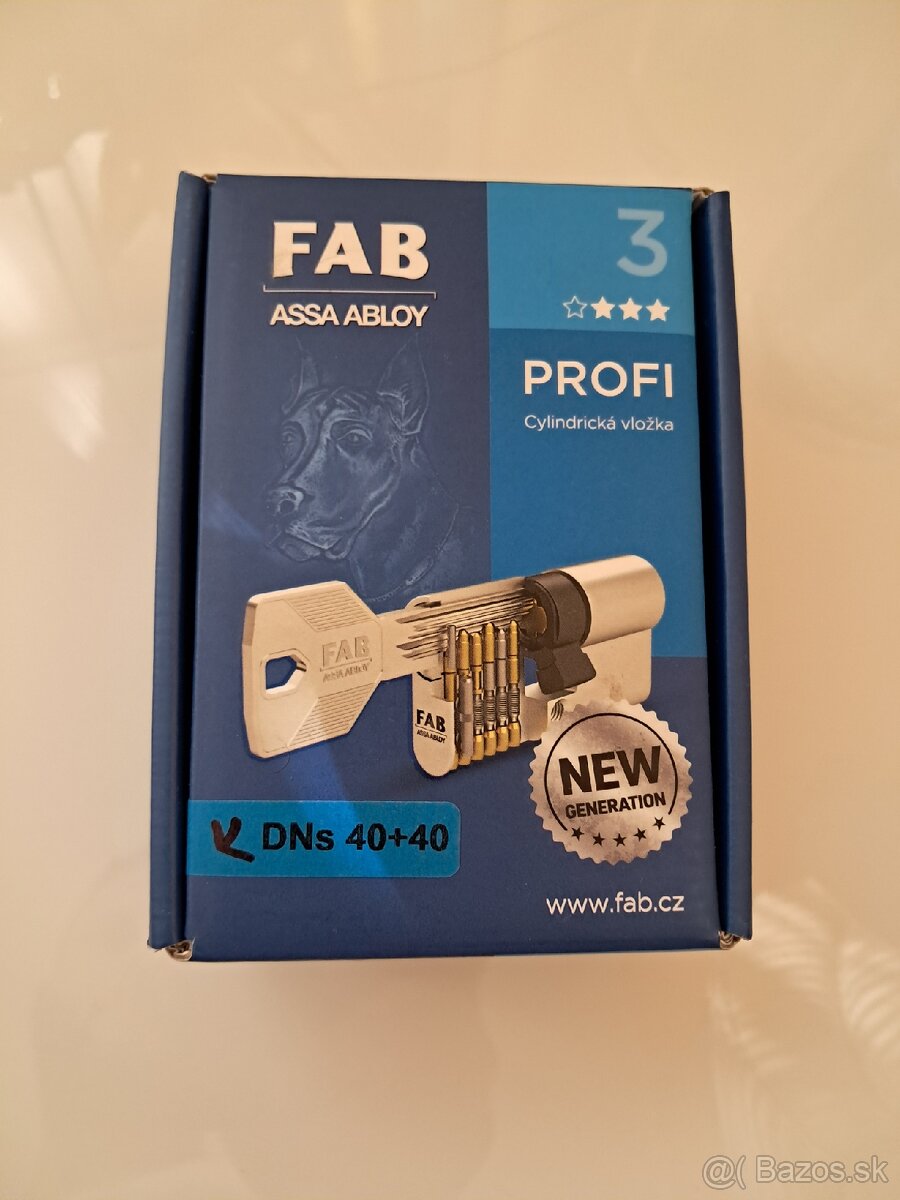 Cylindricka bezpečnostná vložka FAB ☆☆☆ 40-40 s gombíkom - 2