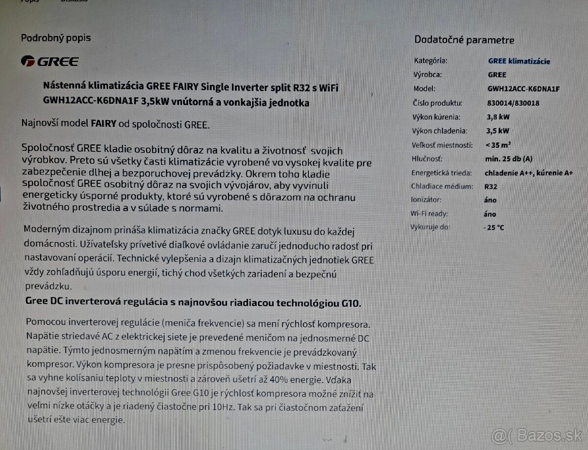 Predám klimatizaciu Gree - 2
