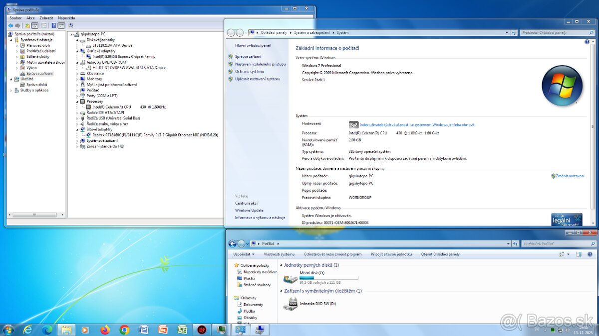 Predám starí pc 1 jadro 2 gb ram win 7 - 2