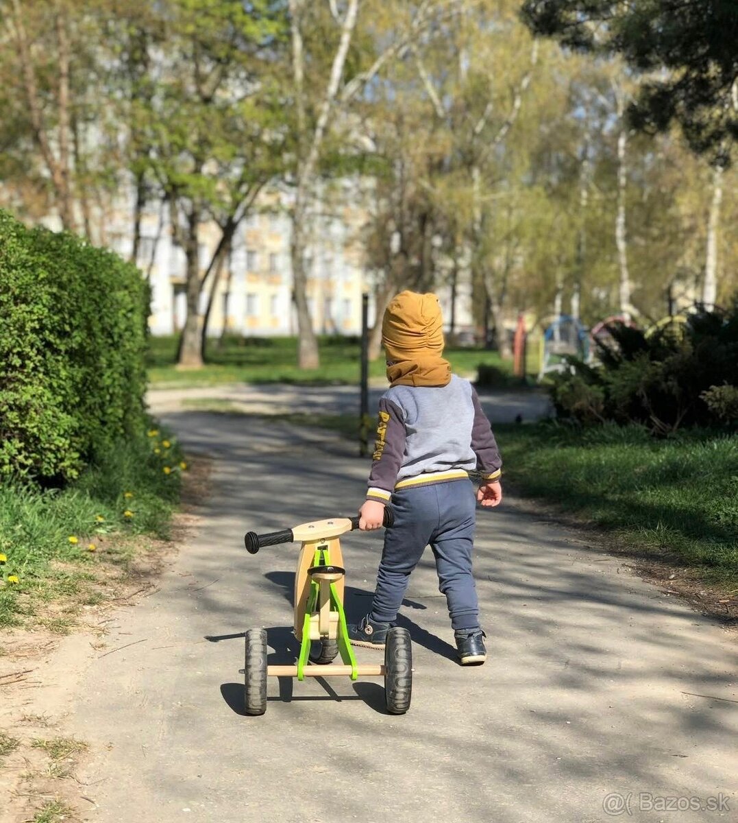 Drevena trojkolka Nicko mini zelena - 2