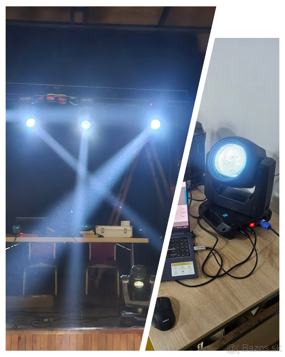 Otočné hlavy 200W Beam, fokusácia, fixtura na freestyler - 2