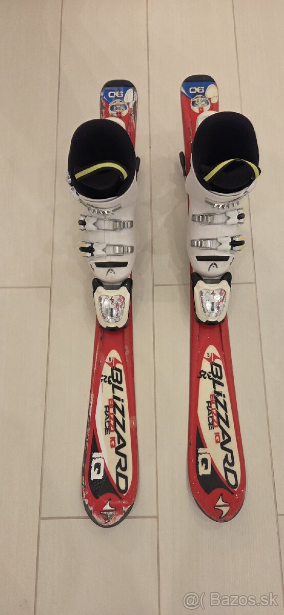 Detské lyže 90 cm + lyžiarky 18 - 18,5 cm - 2