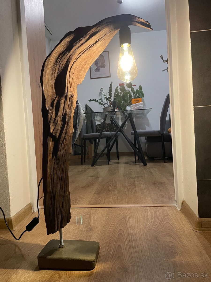 Stolná lampa, dubový koreň - 2