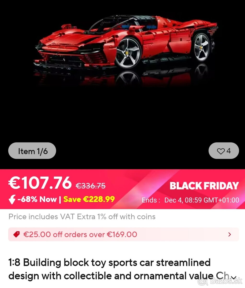 Dostupné Akcia Technik block skladačka auto Ferrarii 1:8 - 2