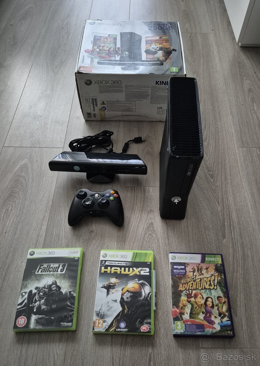 Xbox 360 Slim 250GB + Kinect + 3 hry + krabica - 2