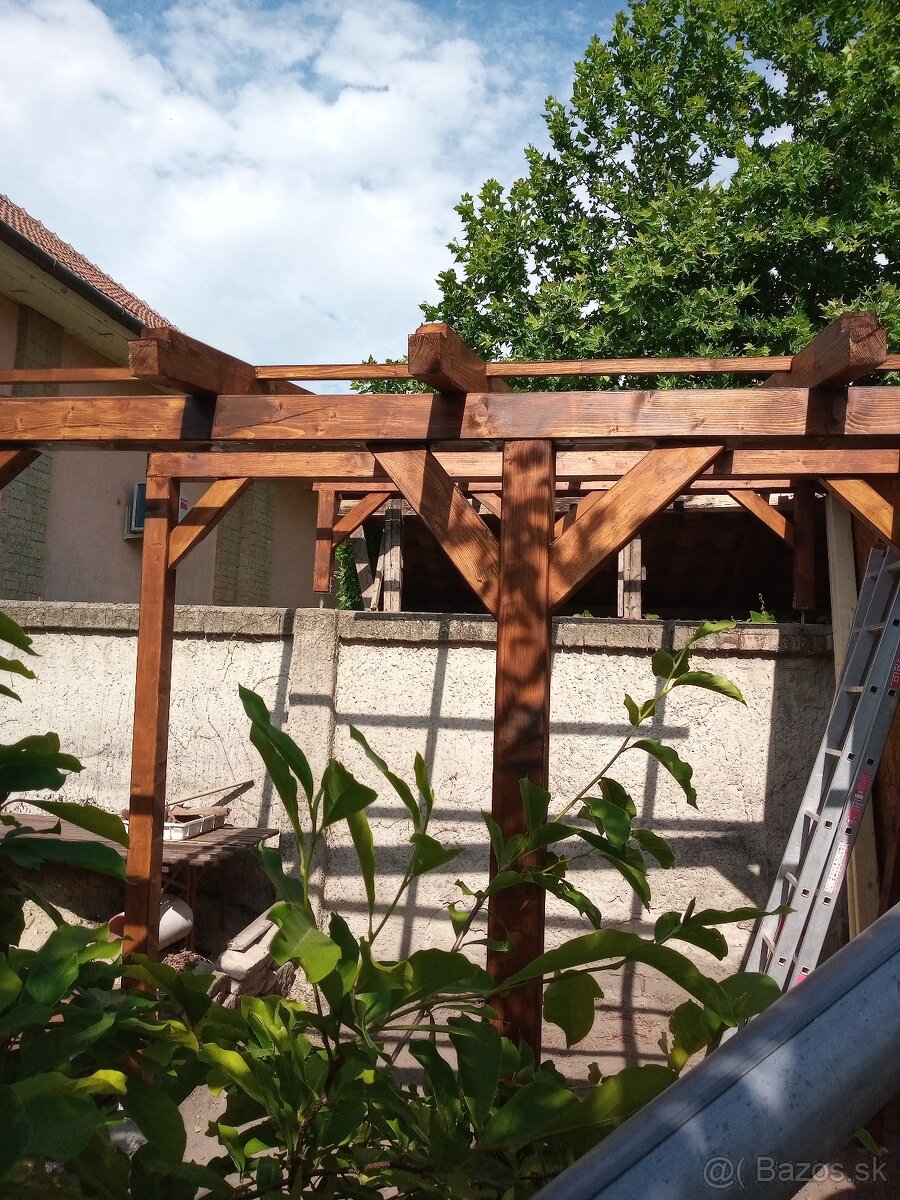 Pergola na hrozno, kvety atď. - 2
