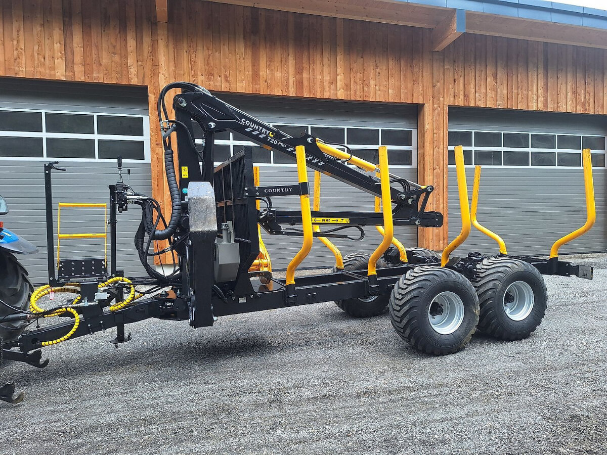 Lesný príves COUNTRY C720/T110D s hydraulickou rukou 7,2 m - 2