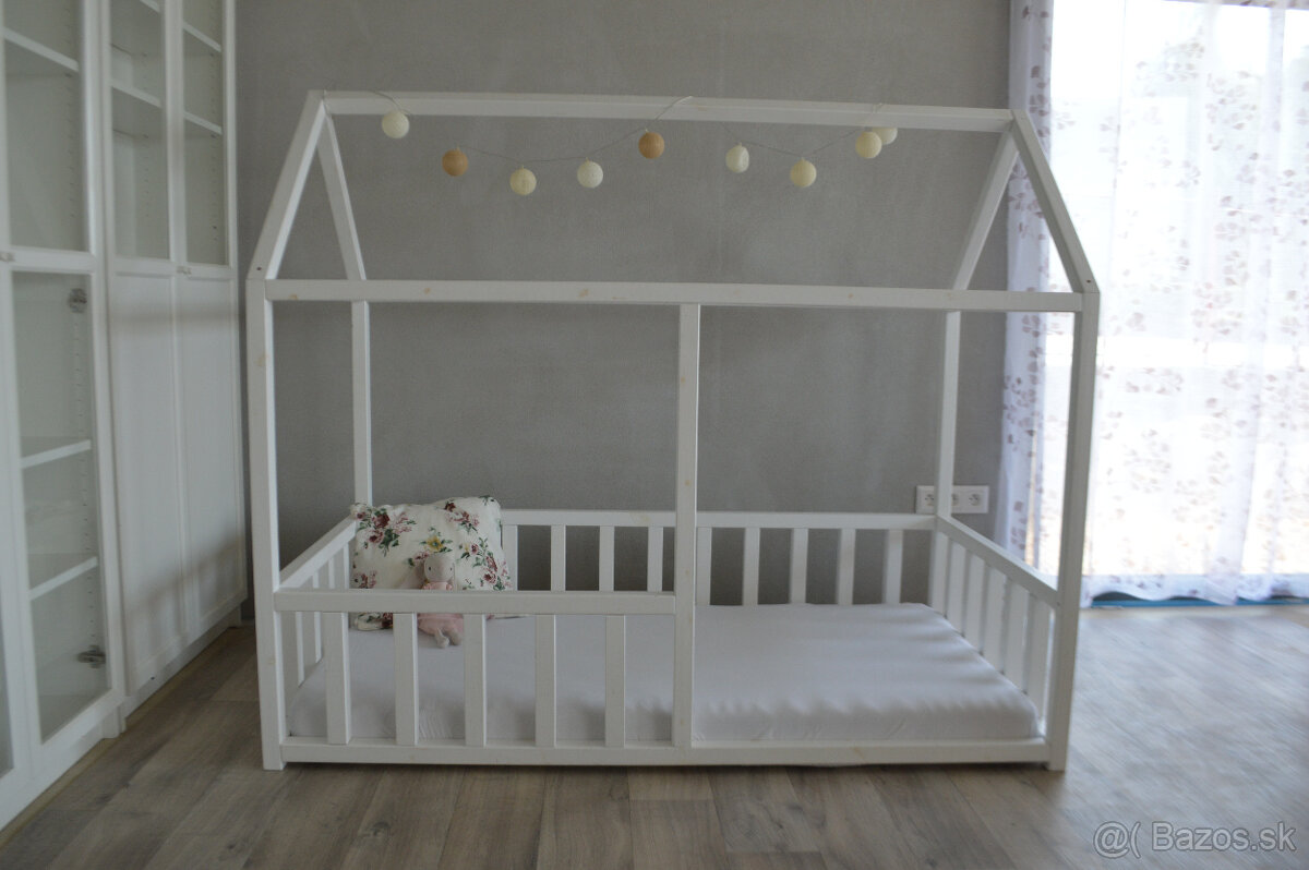 Montessori posteľ s matracom - masív - 2