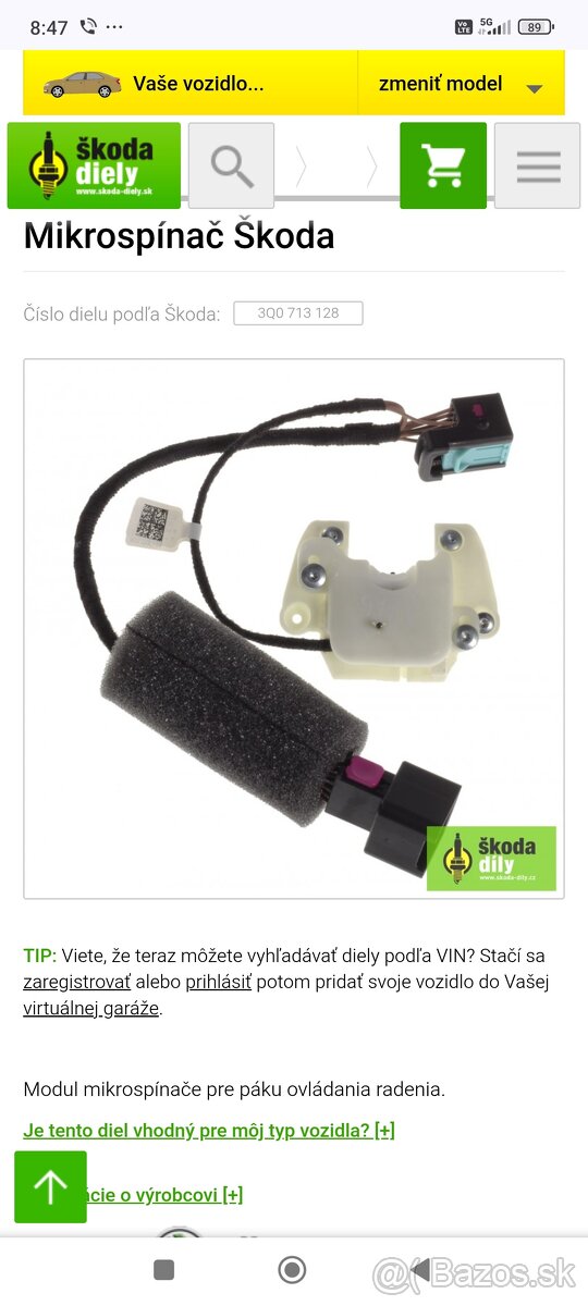 Predám microspinac automatickej prevodovky3Q0713128A - 2