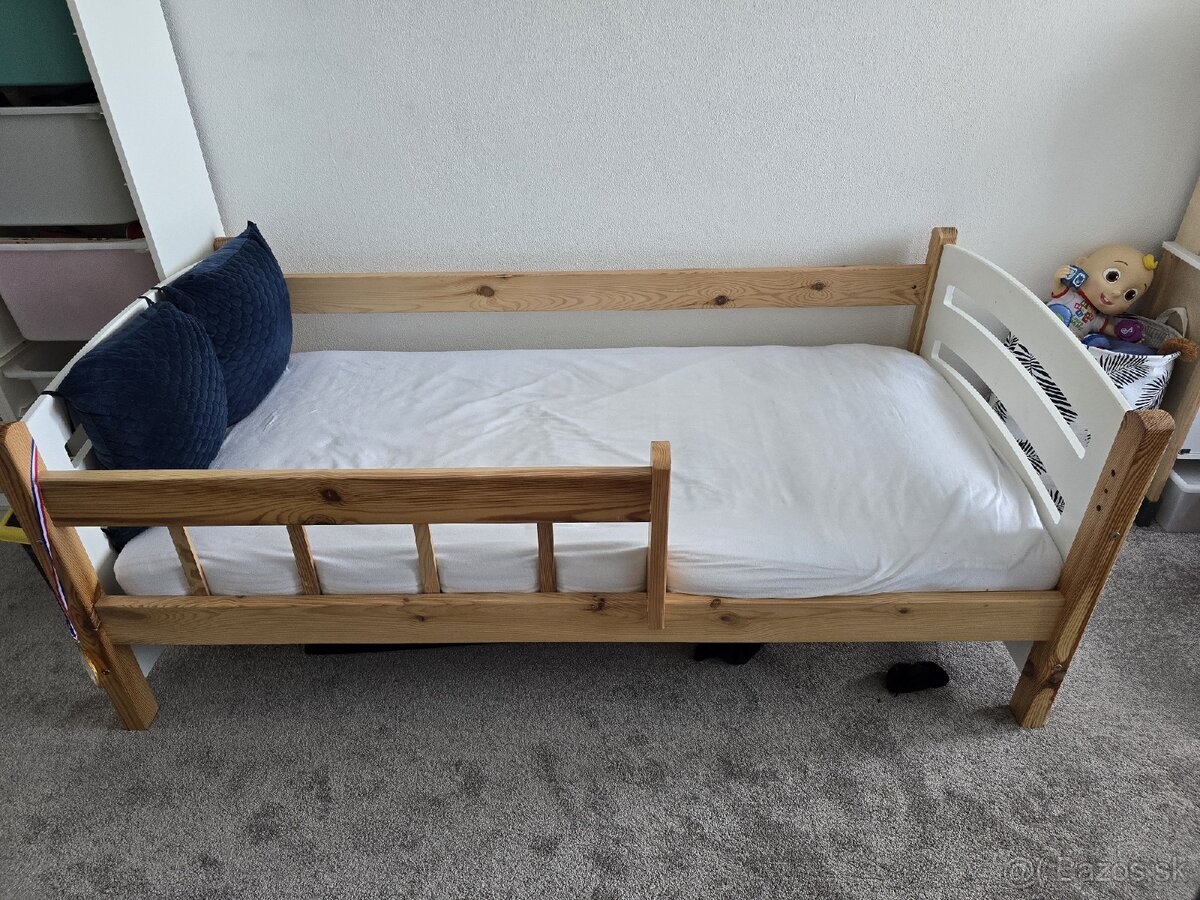 ✅Detská posteľ z masívu + matrac + chránič - 2