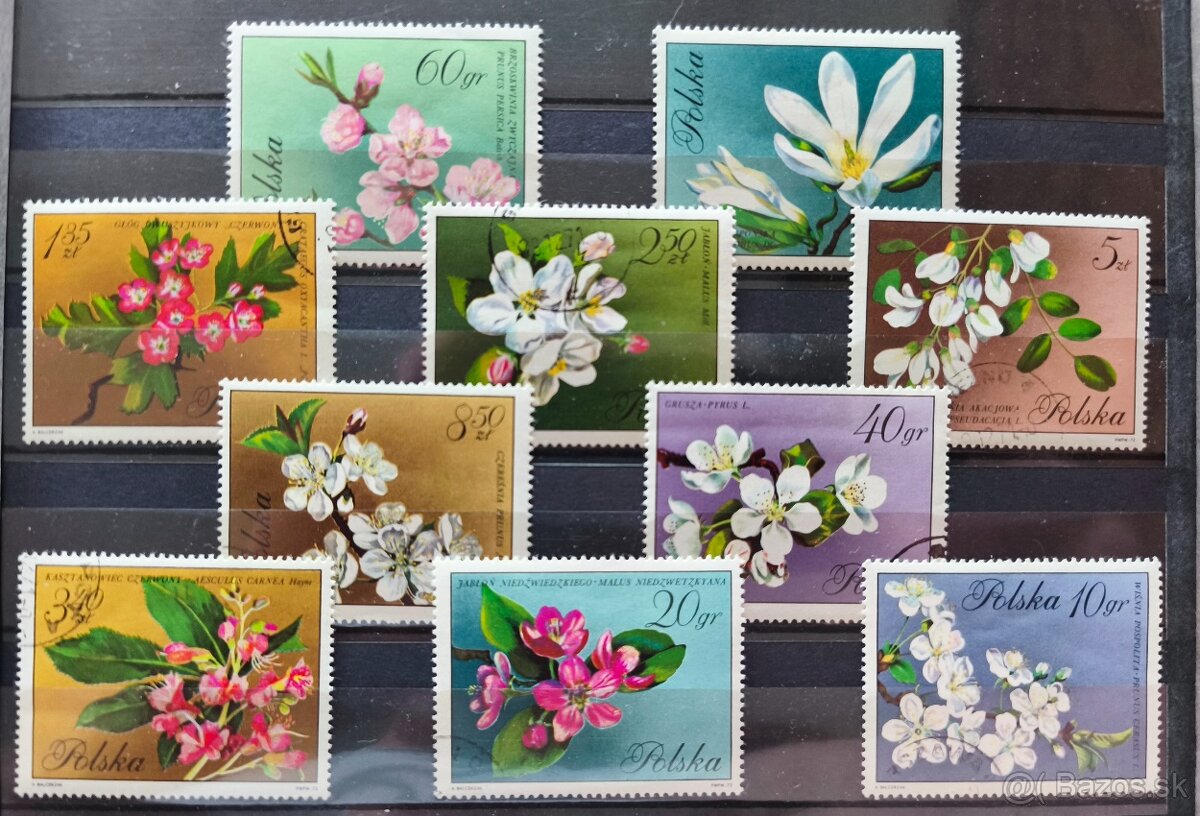 Známky kvety Poľsko - 2