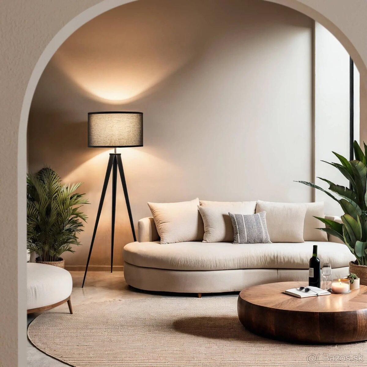 Stojaca lampa Lunaris – čierna, nová - 2