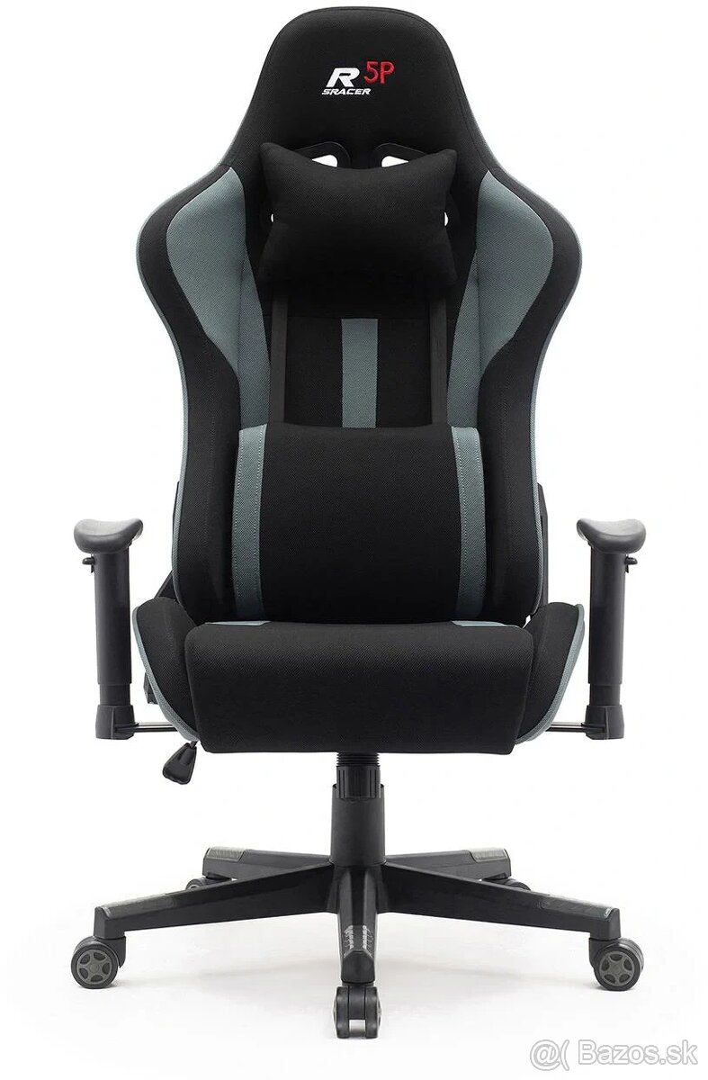 Herná stolička SRACER R5P čierna-sivá - 2