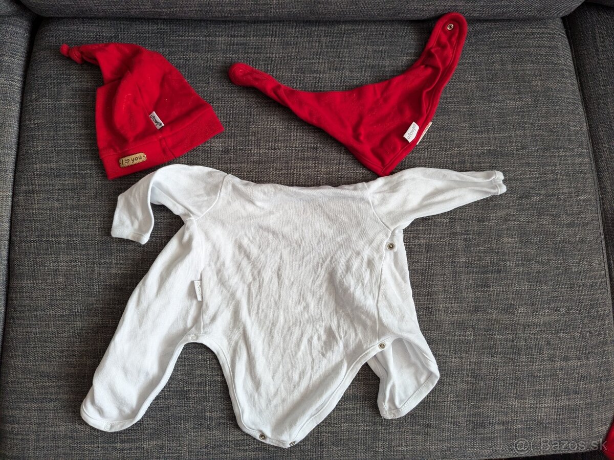 Vianočné body, čiapka a podbradník, veľkosť 62 - 2