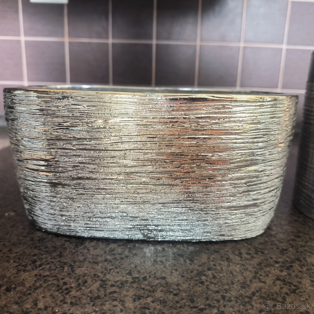 Kvetináče strieborné keramické - 2