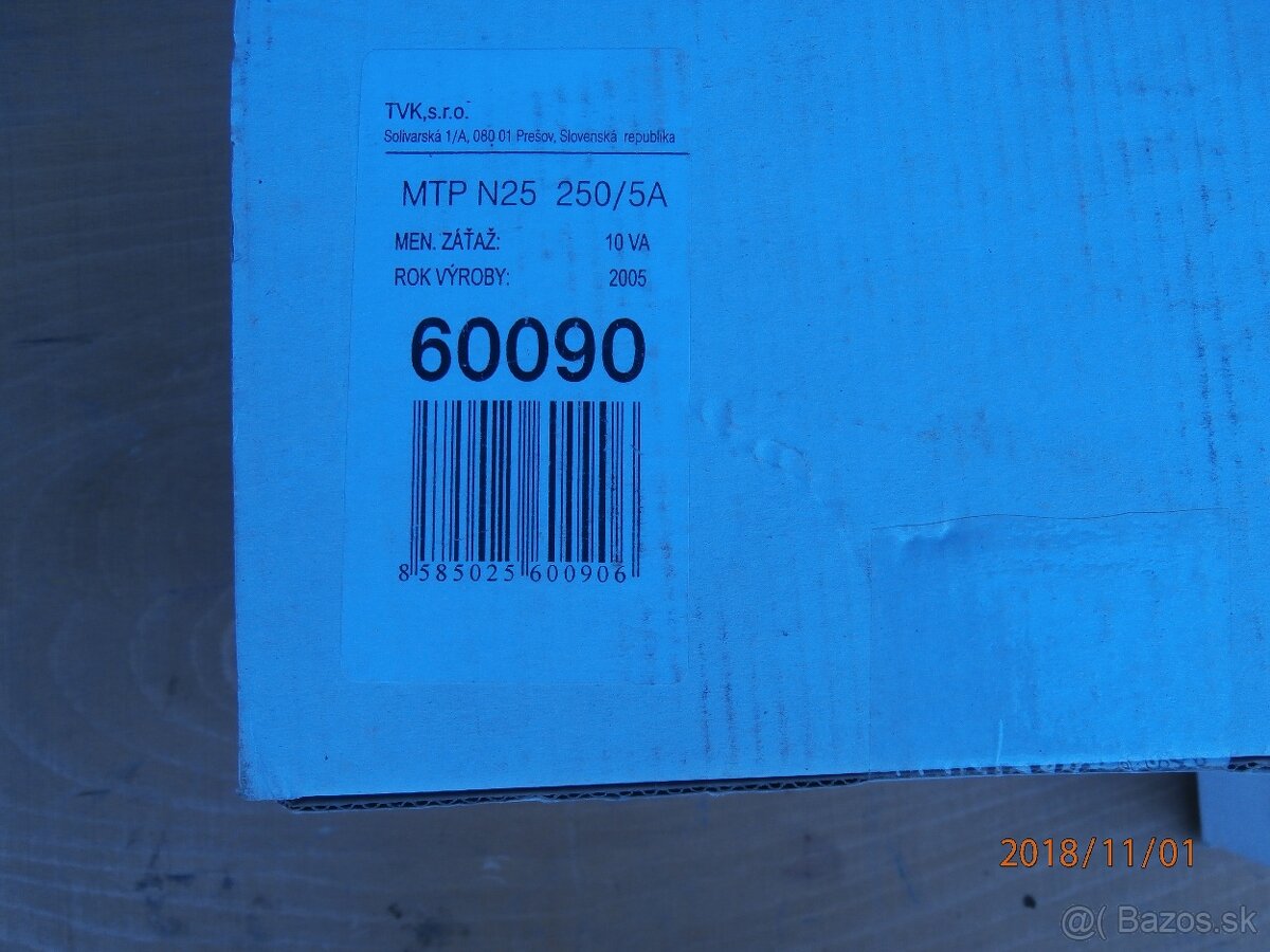 Meraci transformator prudu MTP N25 250/5A. - 2