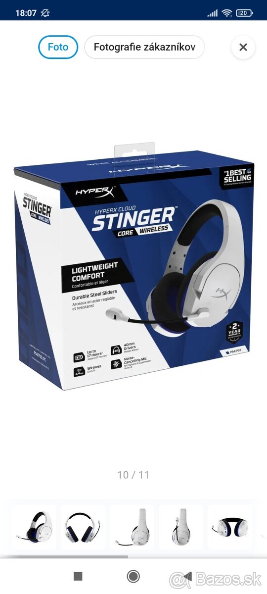 Slúchadlá ps5 hyperx stinger nové - 2