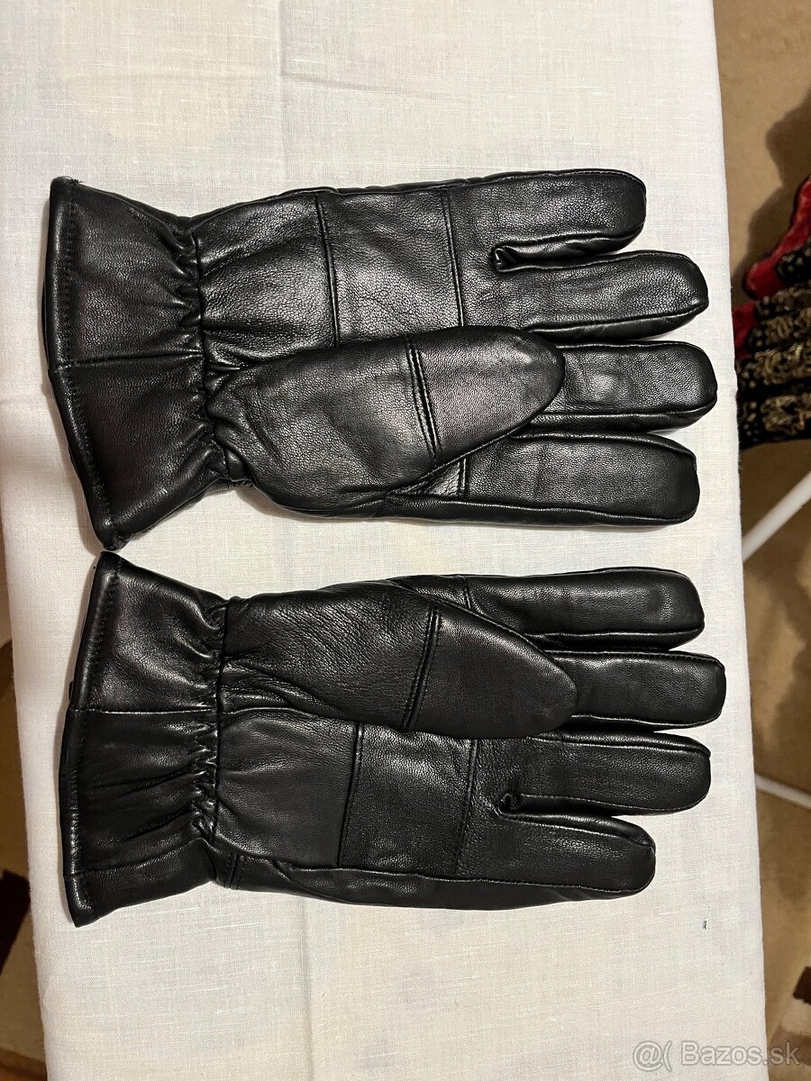 Čierne kožené rukavice - 2