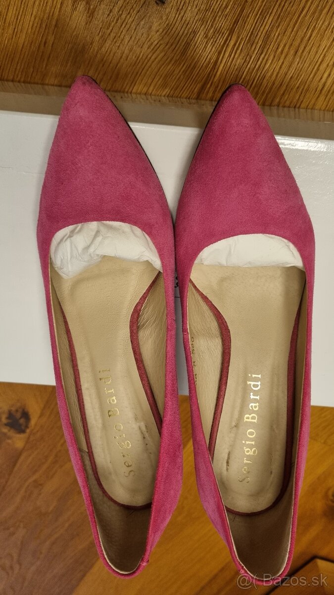 Elegantne lodičky Sergio Bardi ružové semišová koža - 2