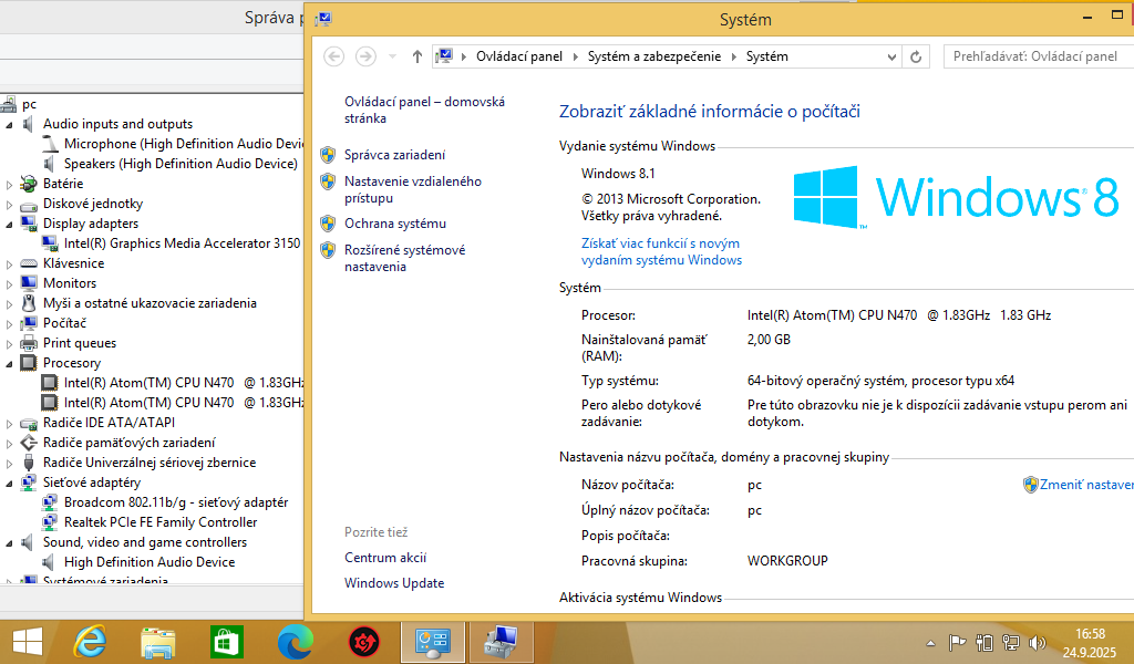 Predám funkční nt hp mini 3660 100 Intel Atom 2 gb ram - 2