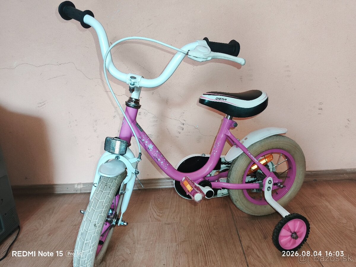 Detský bicykel 12 ružový - 2
