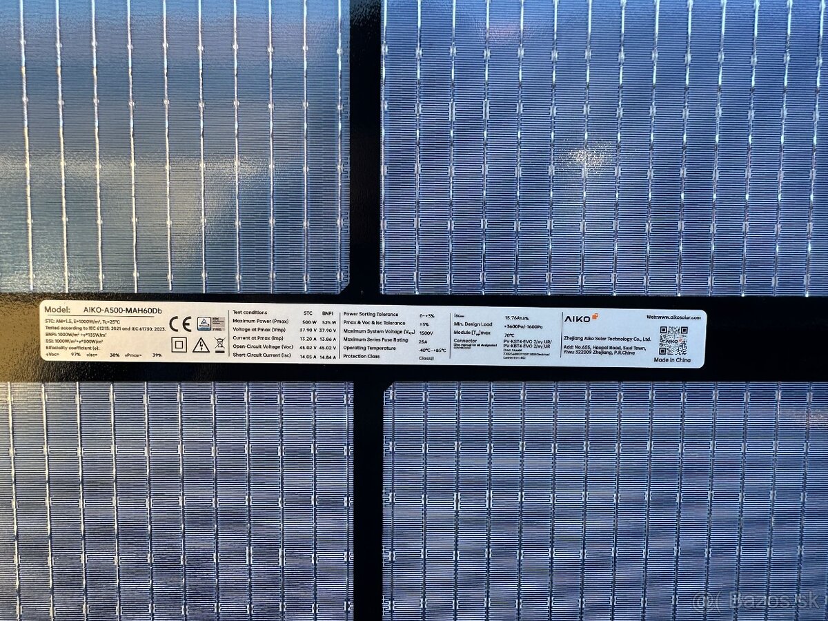 Fotovolticky panel AIKO 500W plne čierny - 2