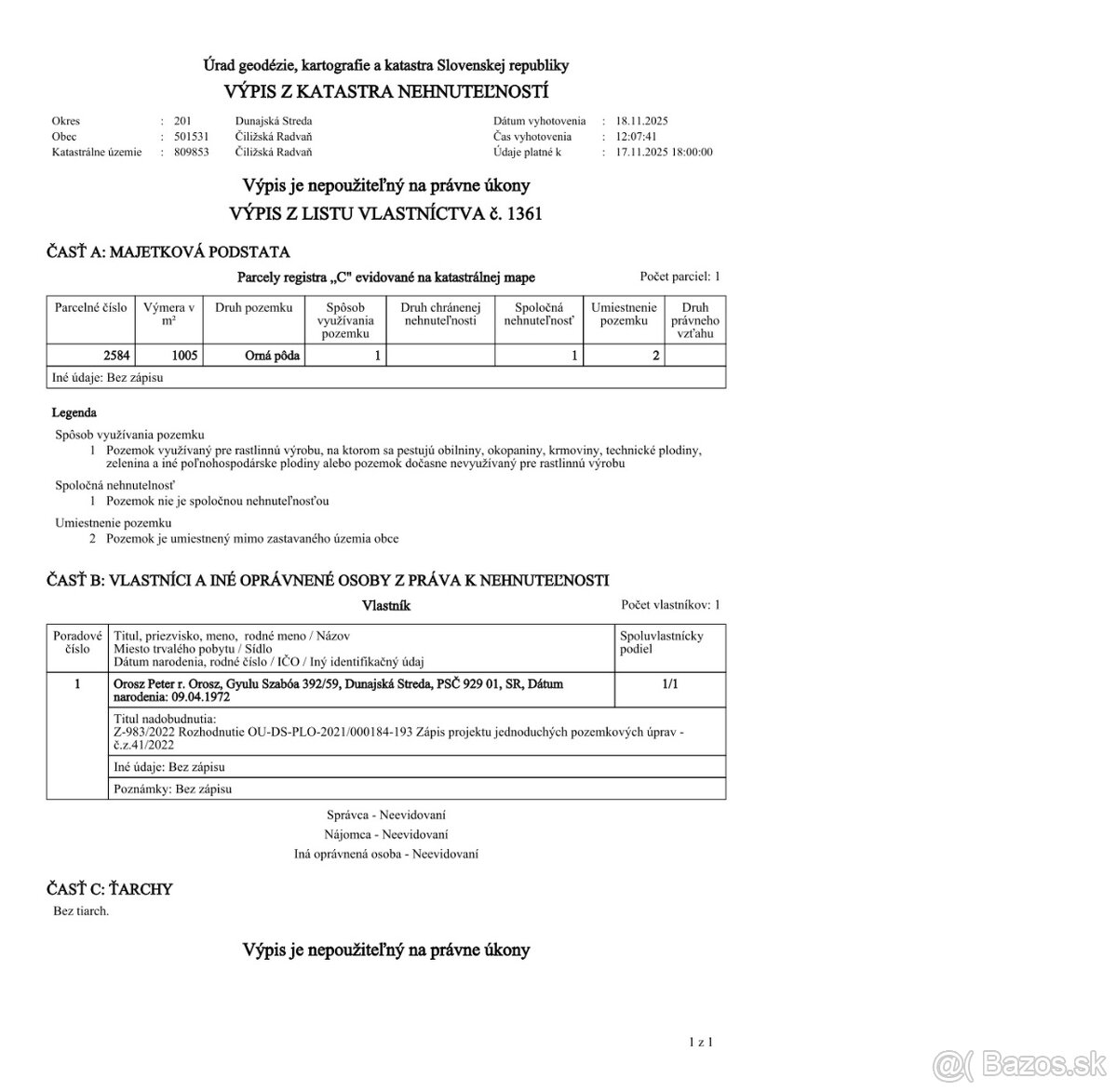 Orná pôda Čilizská Radvaň - Vrbina - 2