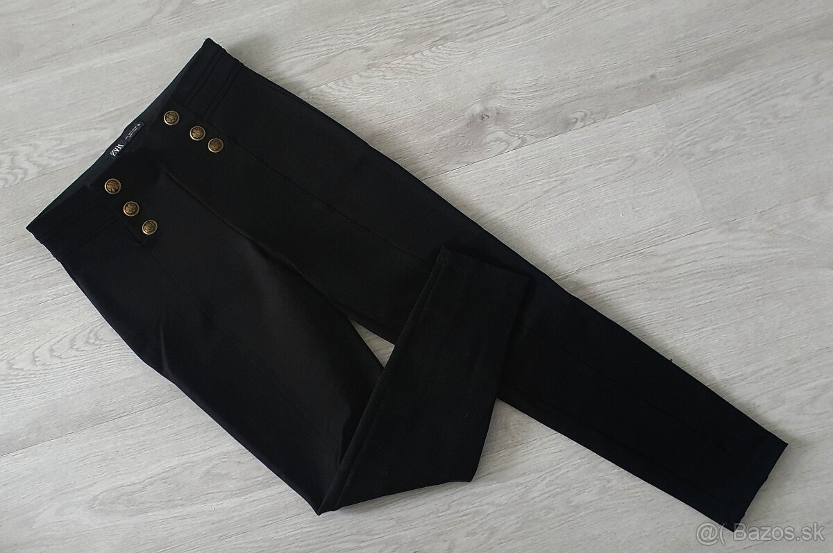 Nohavice ZARA so zlatými gombíkmi v.L - 2