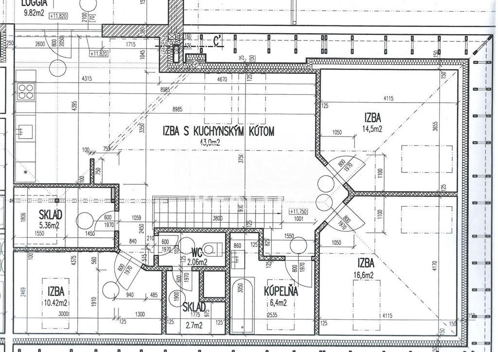 ZARIADENÝ 4+KK IZBOVÝ BYT, ŽILINA, VÝŤAH, BALKÓN, 106m2 - 2
