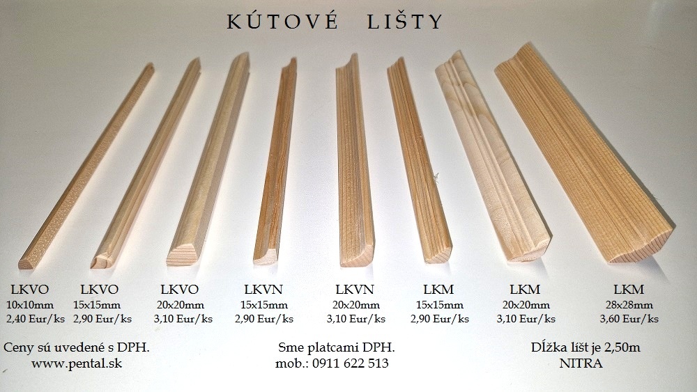 Drevené lišty, Parketové dubové lišty, Podlahové lišty, D1 - 2