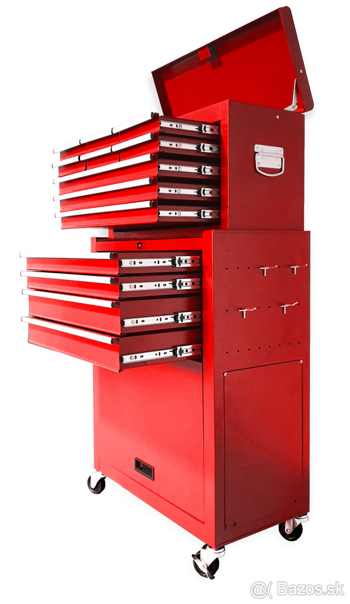 Montážny dielenský vozík náradie 13 ZÁSUVIEK Cierveny - 2