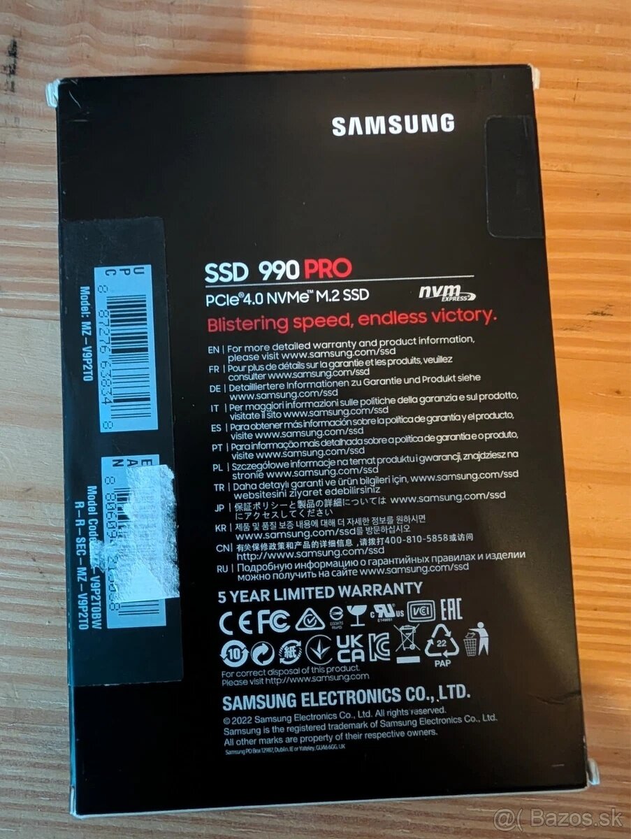 Nový SSD disk Samsung 990 PRO – 2TB NVMe - 2