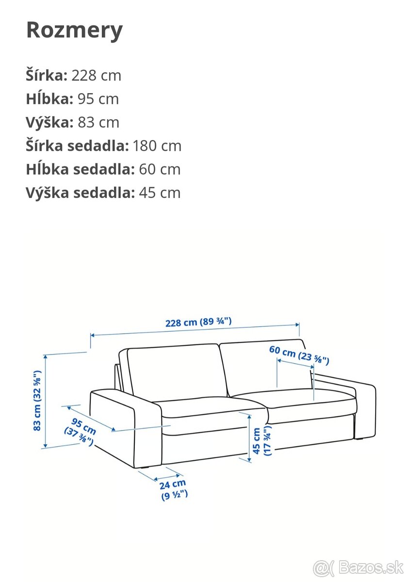 Sedačka kivik 3 miestna - 2