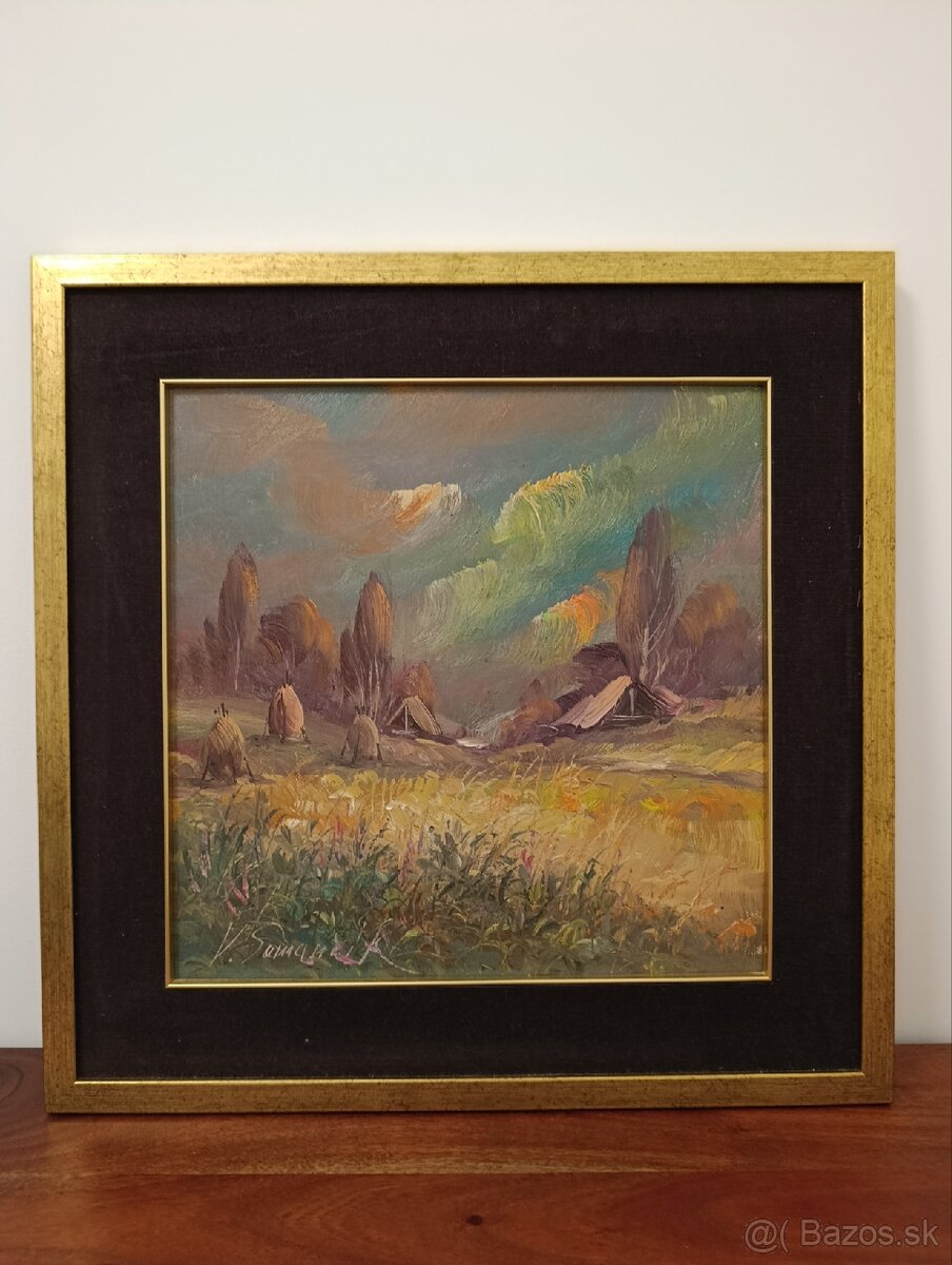 Olejomaľba Vladimír Semančík Stohy - 2