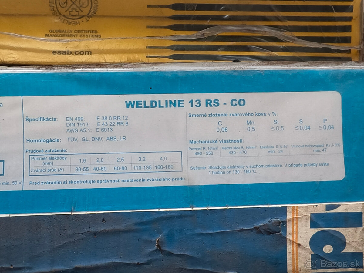 Rutilové zváracie elektródy Weldline 4mm (E6013) - 20kg - 2