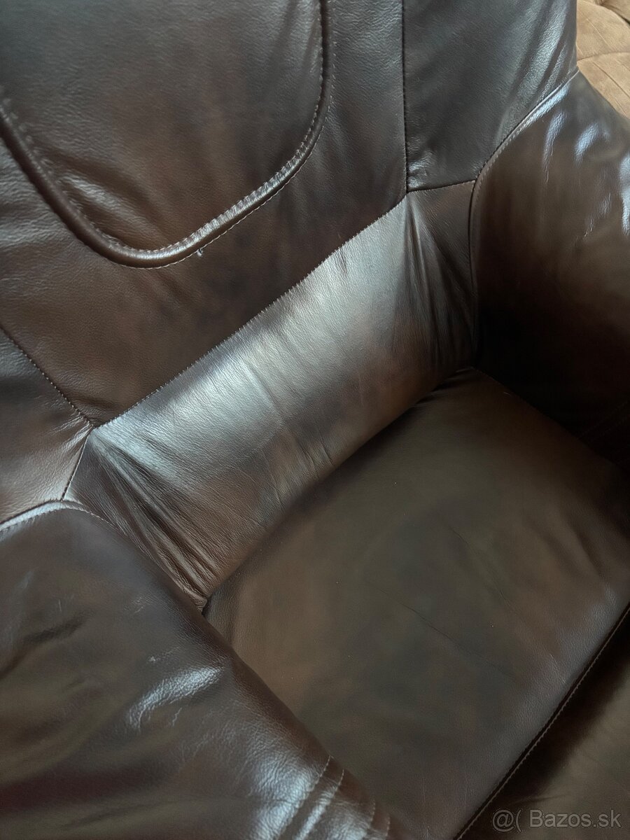 Rustikalna obývacia zostava s koženými kreslami - 2