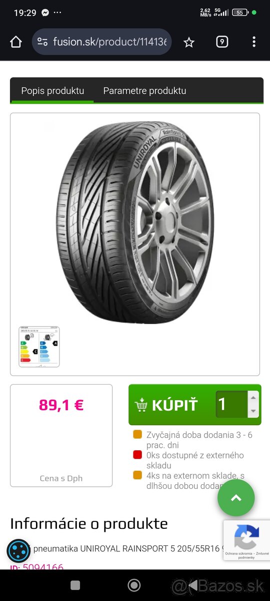 205/55 r16 uniroyal letne - 2