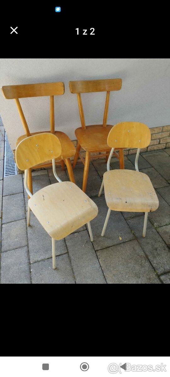 Retro stolička jedna 10€ a dve detske 10€ - 2