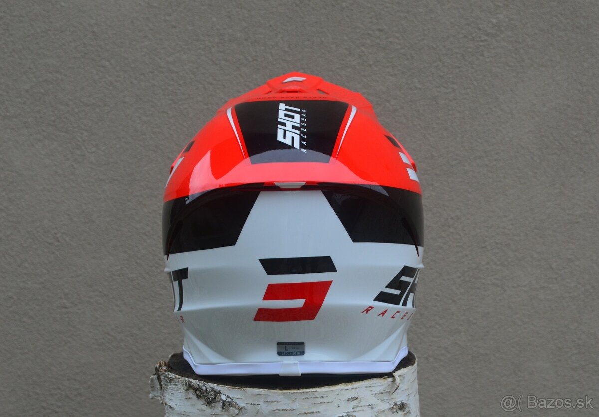 MX enduro prilba okuliare červené shot
