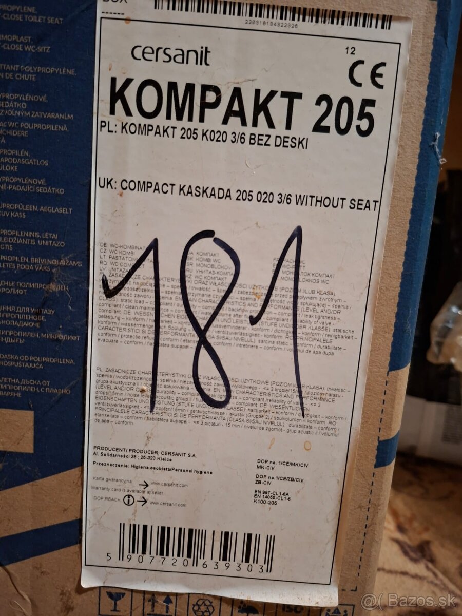 Predám wc kombi 205 cersanit - 2