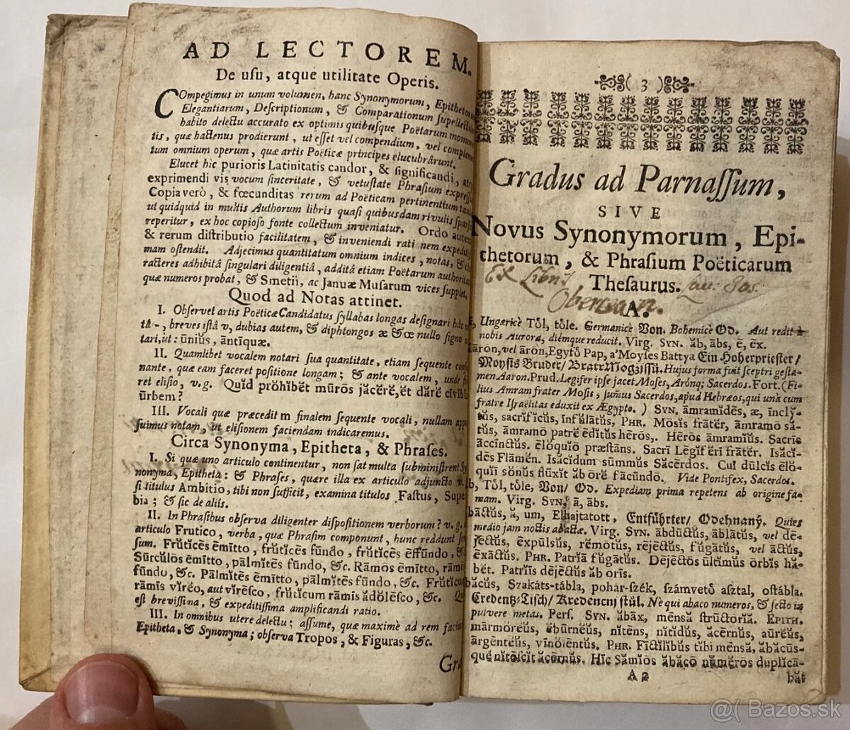 (slovník) Gradus Ad Parnassum, 1729, Trnava - 2