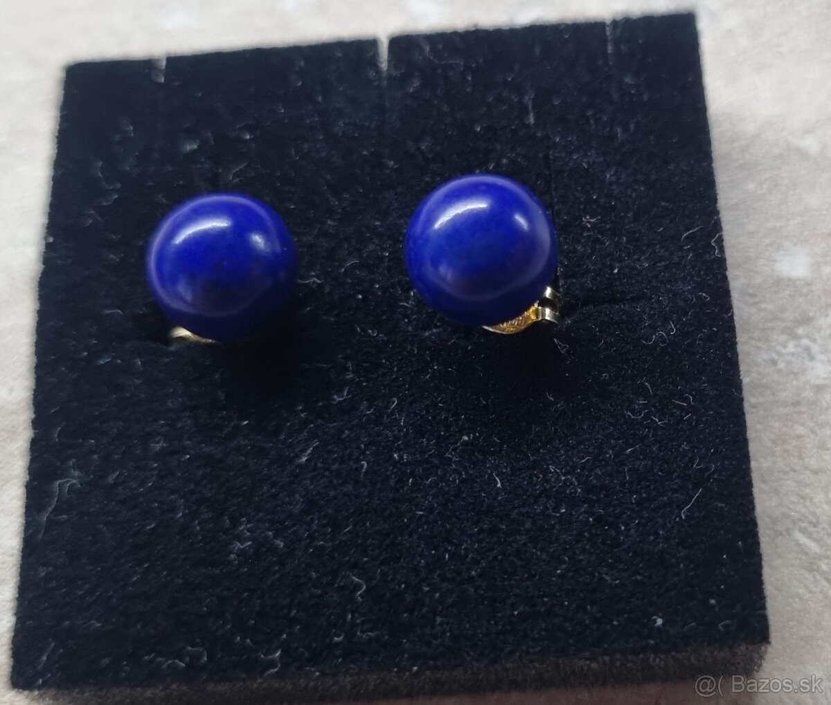 Zlate nausnice s Lapis Lazuli - 2