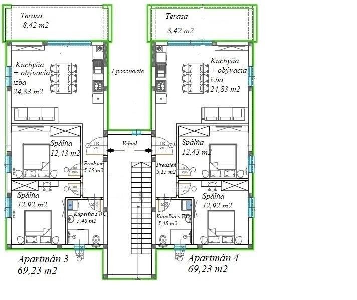 PREDAJ – Apartmány RAŽANAC vo výstavbe – CHORVÁTSKO - 2