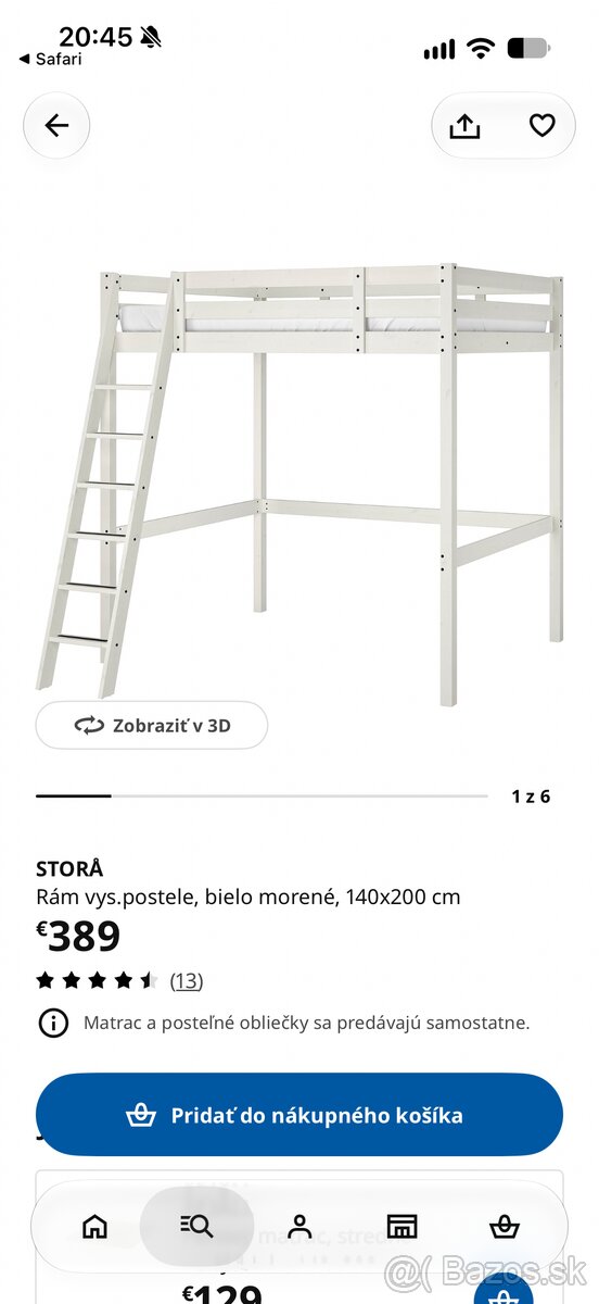 Vyvýšená posteľ IKEA - 2